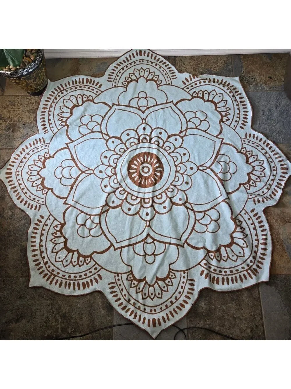 ViX Paula Hermanny Lotus Mandala Terry Cloth Towel Yoga Mat Decoration